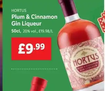 Lidl Hortus plum & cinnamon gin liqueur offer