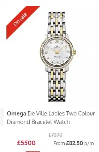 Omega De Ville Ladies Two Colour Diamond Bracelet Watch