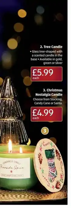 Aldi Tree candle, christmas nostalgia candle offer