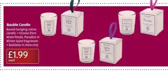 Aldi Bauble candle offer
