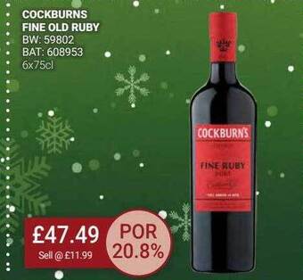 Bestway Cockburns fine old ruby offer