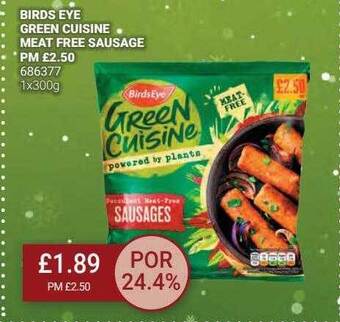 Bestway Birds eye green cuisine meat free sausage offer
