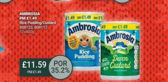Bestway Ambrosia rice pudding-custard offer