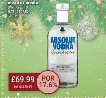 Bestway Absolut vodka offer