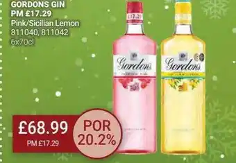 Bestway Gordons gin pink-sicilian lemon offer