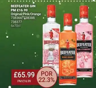 Bestway Beefeater gin original-pink-orange offer