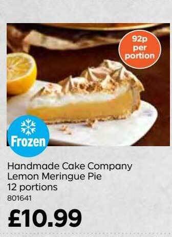 Bestway Handmade cake company lemon meringue pie 12 portions offer