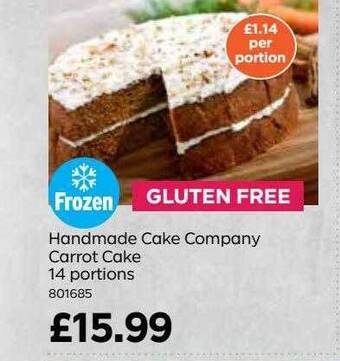 Bestway Handmade cake company carrot cake 14 portions offer