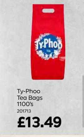 Bestway Ty-phoo tea bags 1100's offer