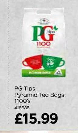 Bestway Pg tips pyramid tea bags 1100's offer