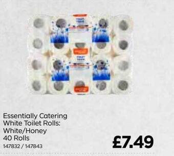 Bestway Essentially catering white toilet rolls : white-honey 40 rolls offer