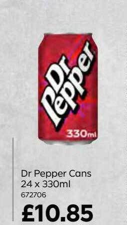 Bestway Dr pepper cans 24 x 330ml offer