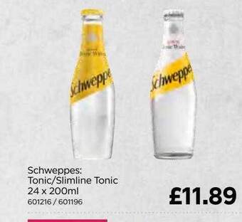 Bestway Schweppes : tonic-slimline tonic offer