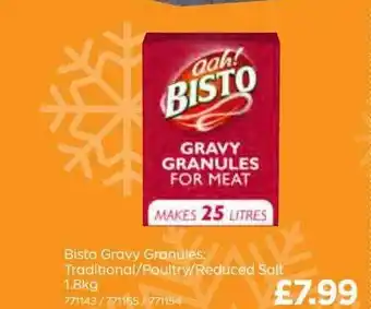 Bestway Bisto gravy granules : traditional-poultry-reduced salt offer