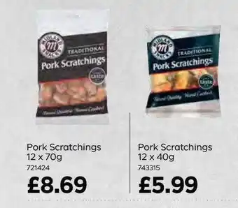 Bestway Pork scratchings 12 x 70 g, pork scratchings 12 x 40 g offer