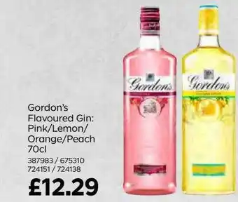 Bestway Gordon's flavoured gin : pink-lemon-orange-peach offer