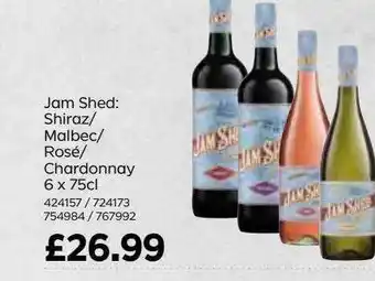 Bestway Jam shed : shiraz-malbec-rosé-chardonnay offer