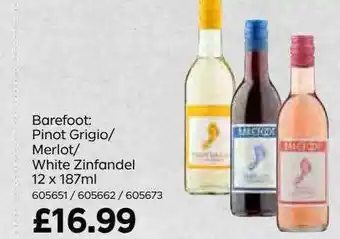 Bestway Barefoot : pinot grigio-merlot-white zinfandel offer