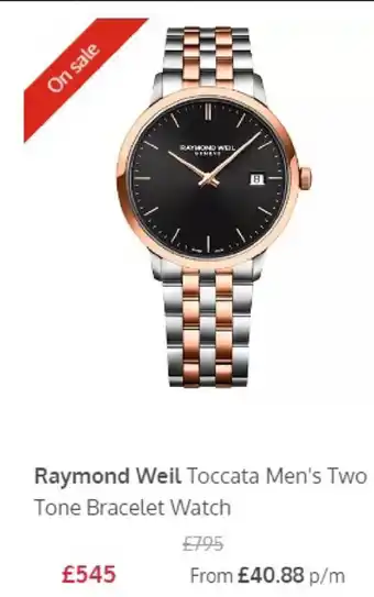Raymond Weil Toccata Men's Two Tone Bracelet Watch