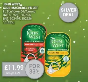 Bestway John West Club Mackerel Fillet Sunflower Oil/Tomato offer
