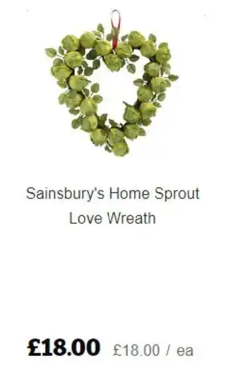 Sainsbury's Sainsbury's Home Sprout Love Wreath offer