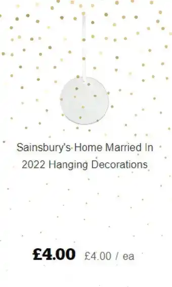 Sainsbury's Sainsbury's Home Married In 2022 Hanging Decorations offer