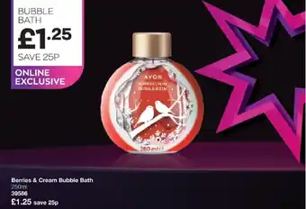 Avon Berries & cream Bubble Bath offer