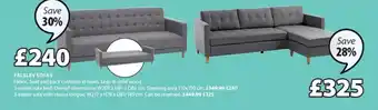 JYSK Falslev 3 Seater Sofa With Chaise Longue W217xH78xD81149cm Can Be Reversed offer