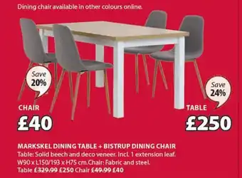 JYSK Markskel Dining Table offer