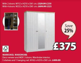 JYSK Markskel Wardrobe offer