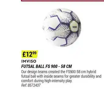 Decathlon Imviso Futsal Ball Fs 900 - 58cm offer