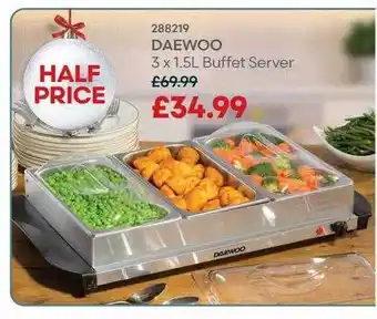 Robert Dyas Daewoo 3 x 1.5l buffet server offer