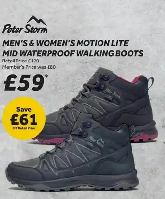 GO Outdoors Peter storm men's women's motion lite mid waterproof walking boots offer