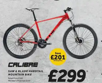 GO Outdoors Calibre saw & blade hardtail mountain bike offer
