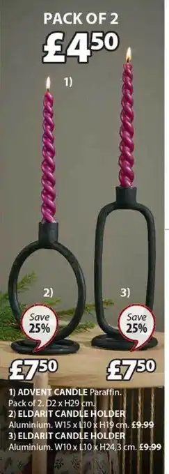 JYSK Advent candle, eldart candle holder offer