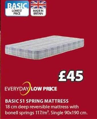 JYSK Basic s1 spring mattress offer