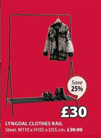 JYSK Lyngdal clothes rail offer