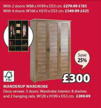 JYSK Manderup wardrobe offer