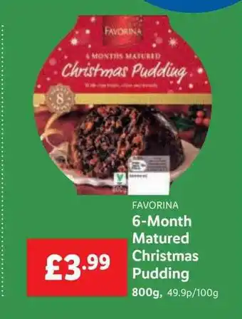 Lidl Favorina 6month matured christmas pudding offer
