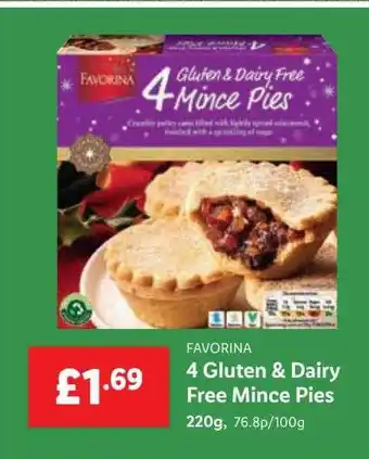 Lidl Favorina 4 gluten & dairy free mince pies offer