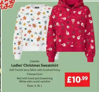 Lidl Esmara ladies' christmas sweatshirt offer