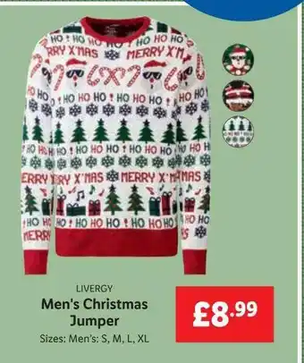 Lidl Livergy men's christmas jumper offer