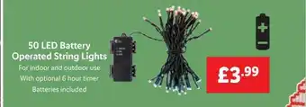 Lidl 50 led battery operated string lights offer