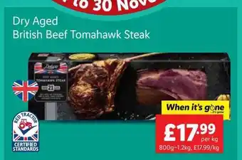 Lidl Dry aged british beef tomahawk steak offer