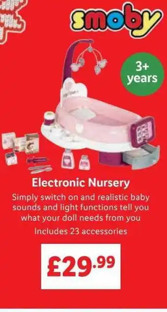 Lidl Smoby electronic nursery offer