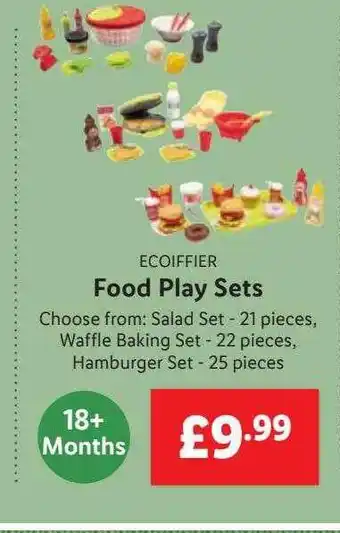 Lidl Ecoiffier food play sets offer