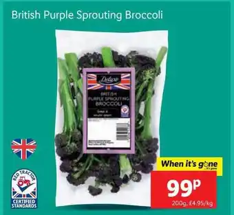 Lidl British purple sprouting broccoli offer