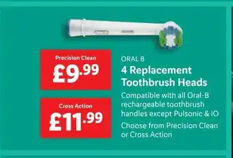 Lidl Oral b 4 replacement toothbrush heads offer