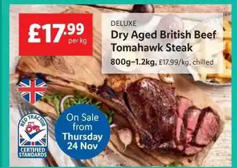 Lidl Deluxe dry aged british beef tomahawk steak offer