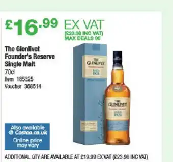 Costco The Glenlivet Founder's Reserve Single Malt offer
